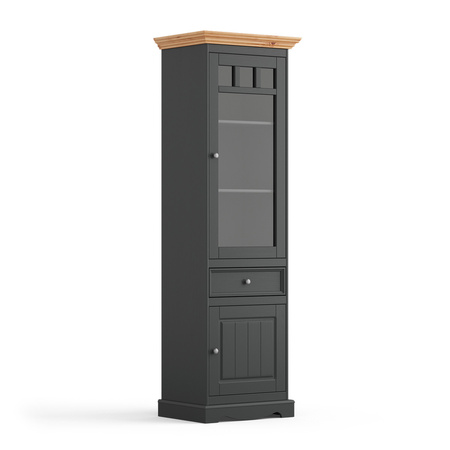 Witryna sosnowa wąska grafit - naturalna sosna Belluno Elegante Katmandu PL014G/P