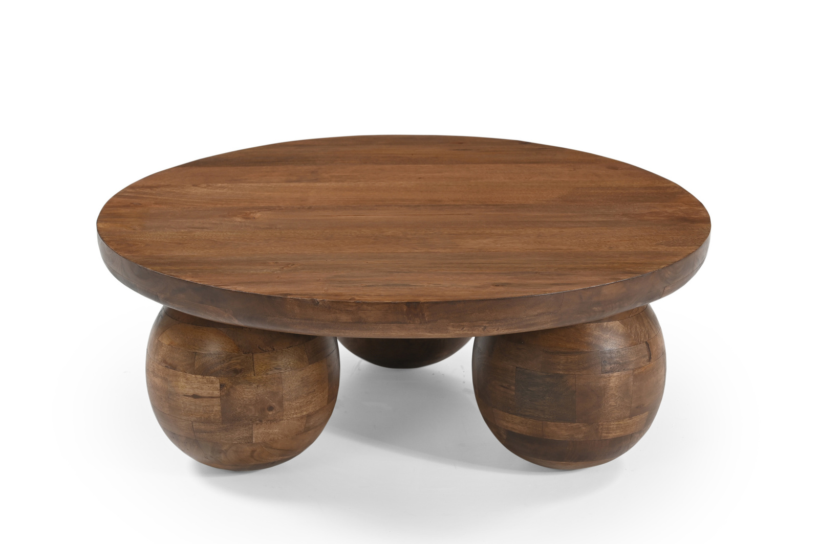 Marmoholz Siena – Stolik Kawowy | Brązowy Mango | Ø80 cm
