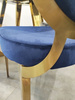 Krzesło do jadalni tapicerowane Cassari 45/55/89cm w niebieskim welurze osadzone na złotym stelażu AH-299-1gold/darkblu