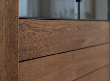 Regał dębowy duży szklany tabacco Modern Loft Katmandu PLMOL10ST