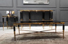 Stolik kawowy Monaco glamour 130/70/45cm z symbolem lwa czarno-złoty, marmur TC031_2