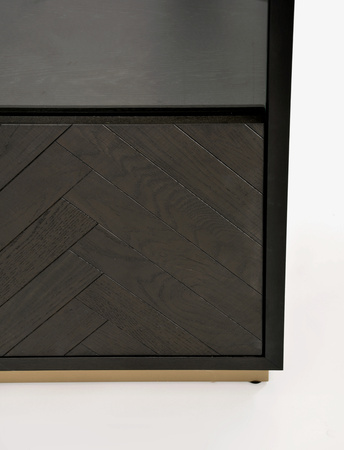 Witryna czarna z drzwiami szklanymi Seville SEV26-2