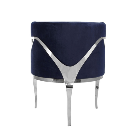 Fotel welurowy Morello 55/59/78cm ciemnoniebieski na srebrnych nóżkach TG-317 silv/darkblue