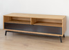 Szafka RTV 2.1 dębowa ze szkłem średnia Modern Loft Katmandu PLMOL08S
