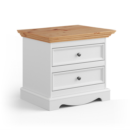 Szafka nocna biała - naturalna sosna Belluno Elegante Katmandu PL013B/P