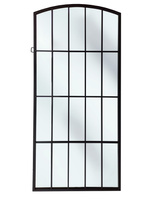 Lustro nowoczesne w stylu industrialnym okienne Manhattan 170/76cm w stylu loft z czarnymi szprosami i stalową ramą AHS18039L