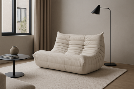Sofa wypoczynkowa w nowoczesnym stylu tapicerowana jasna Nua N24-4