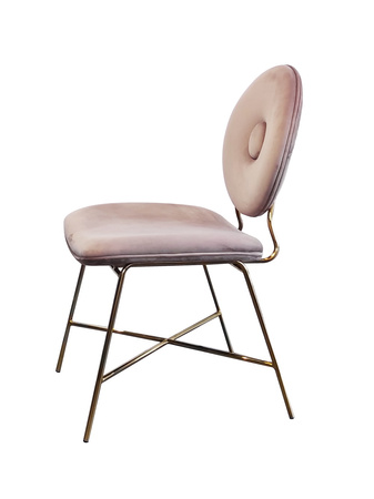 Krzesło do jadalni różowe Rossario 50/95/48cm na złotym misternym stelażu welurowe TG-348-18