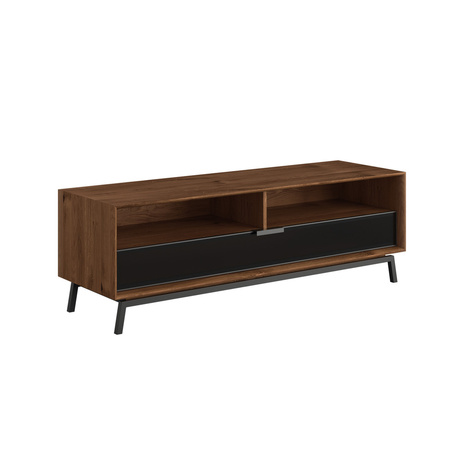 Szafka RTV dębowa 2.1 ze szkłem tabacco Modern Loft Katmandu PLMOL08ST