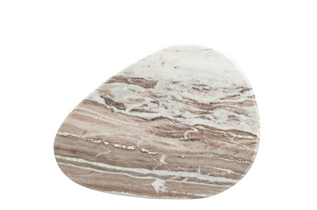 Marmoholz Lecce – Stolik Pomocniczy Owalny | Szary Marmur & Jasny Dąb Mango | 60 x 45 cm