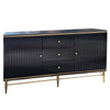 Komoda czarna do salonu sypialni  Violino glamour ze złoceniami i czarnym blatem ze spieku 921-1 black-1