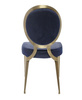 Krzesło do jadalni tapicerowane Cassari 45/55/89cm w niebieskim welurze osadzone na złotym stelażu AH-299-1gold/darkblu