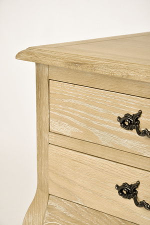 Szafka nocna drewniana z szufladami do sypialni Venezia Oak VEO895