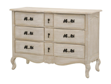 Komoda drewniana z szufladami jasnobeżowa Venezia Bianco VEB815K 