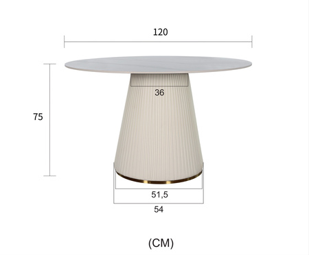 Stół okrągły do jadalni biały 120cm Modig M96