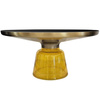 Stolik kawowy glamour Bottle Table 75/37cm żółto-złoty osadzony na szklanej nodze TG-26-low yellow