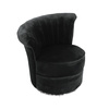 Fotel Gabi 69/71/74cm tapicerowany w czarnym welurze na srebrnej metalowej podstawie C0158-1D Black