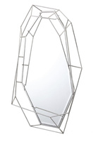 Lustro Massei II 78/127cm o nieregularnym wielokątnym kształcie ze srebrną metalową ramą 18H1037