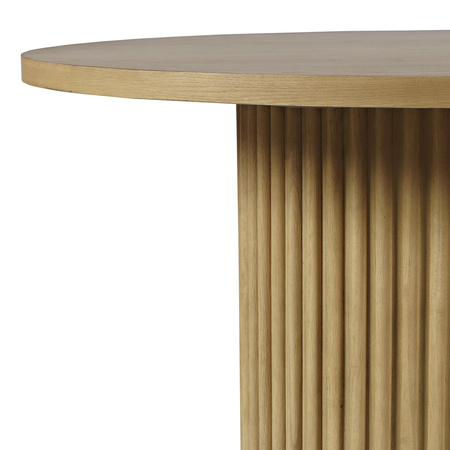 Stół drewniany okrągły do jadalni w nowoczesnym stylu jasne drewno 122cm Avola AV2421-48