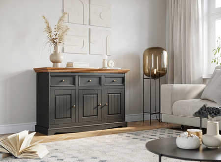 Komoda 3.3 grafit - dąb Belluno Elegante Katmandu PL002G/D