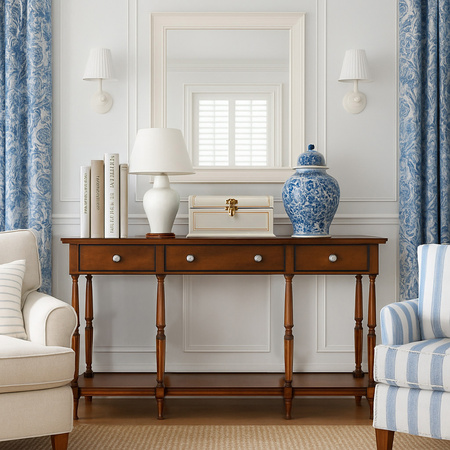 Konsola brązowa z szufladami Avola AV1632-60