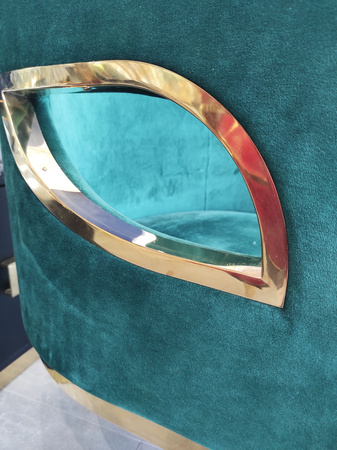 Morello 55/59/78cm elitarny zielony fotel welurowy na złotych nóżkach TG-317 gold/green
