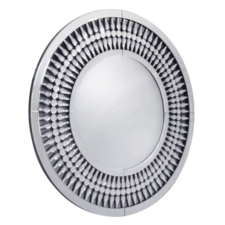 Lustro okrągłe glamour Marzano 80cm w dekoracyjnej ażurowej ramie ozdobionej kryształkami 16JZ112/80x80