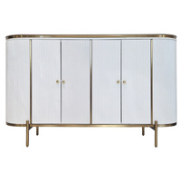 Komoda biała do salonu sypialni Marion glamour ryflowana ze złoceniami MP-819#_1