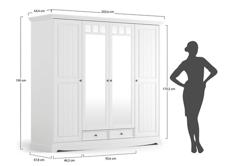 Szafa biała 4d Belluno Elegante Katmandu PL025B
