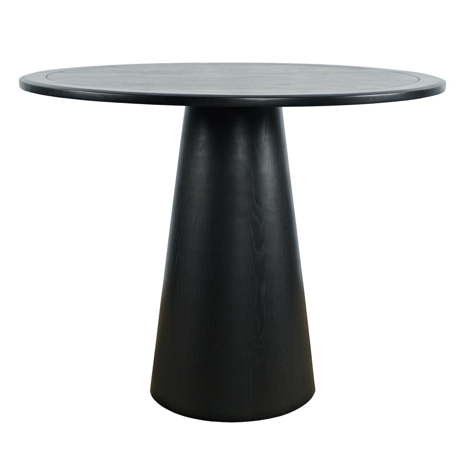 Stół drewniany do jadalni salonu okrągły czarny 114,5cm Avola AV2271-45B
