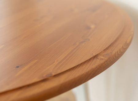 Stół okrągły 90 cm Belluno Elegante biały-dąb Katmandu PL040B/D