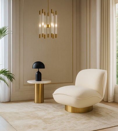 Fotel tapicerowany jasny Nua N18-1