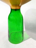 Stolik kawowy do salonu ze szklanym blatem glamour Bottle Table 50/53cm zielono-złoty osadzony na szklanej nodze TG-27-high green