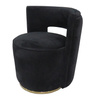 Fotel Swan 58/65/69cm tapicerowany czarnym welurem na złotej metalowej podstawie AH-CO277A-1DMV Black