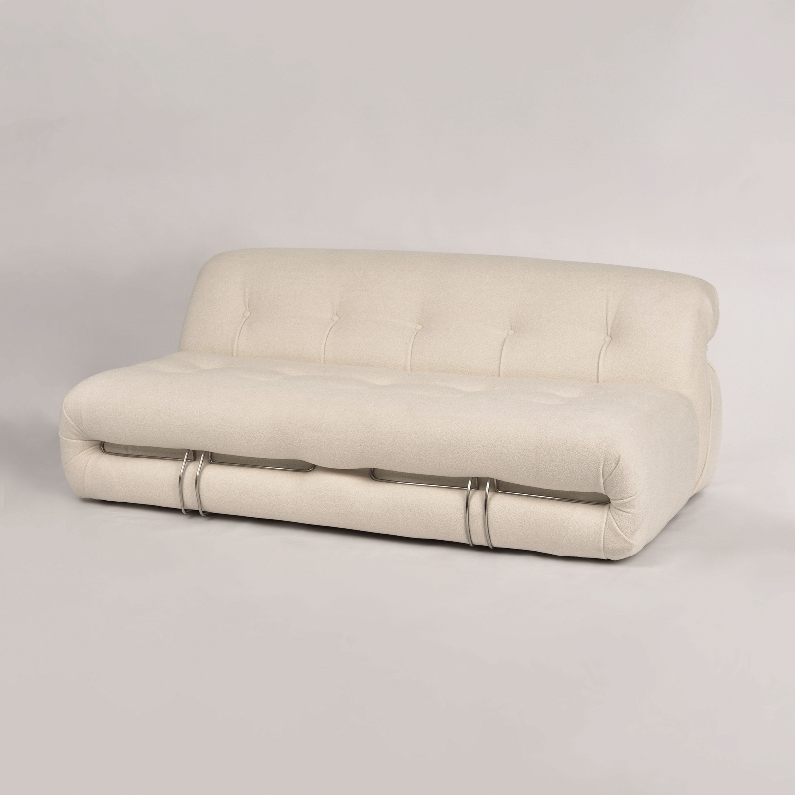 Sofa trzyosobowa w nowoczesnym stylu złamana biel Nua N59-1