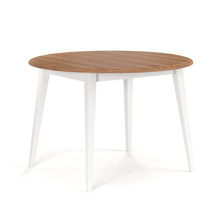 Stół okrągły 90 cm Belluno Elegante biały-dąb Katmandu PL040B/D