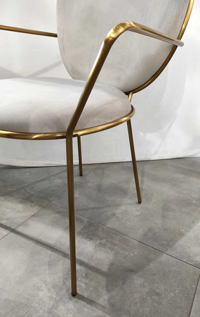 Krzesło szare Etienne 50/95/48cm o eterycznej i lekkiej formie TG-199_25 gold/grey