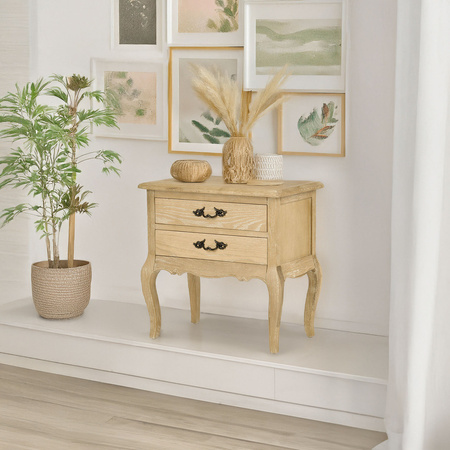 Szafka nocna drewniana z szufladami do sypialni Venezia Oak VEO895