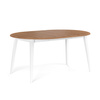 Stół okrągły rozkładany 110+50 cm Belluno Elegante biały+dąb Katmandu PL041B/D_50