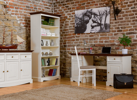 Biurko sosnowe Belluno Elegante biały orzech  Katmandu PL023B/O