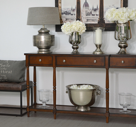 Konsola brązowa z szufladami Avola AV1632-60