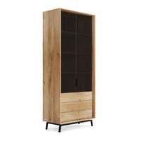 Regał dębowy ze szkłem Modern Loft Katmandu PLMOL10S