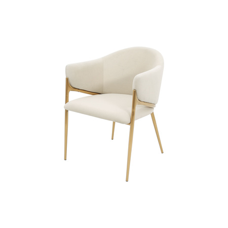 Krzesło tapicerowane jasne złote nogi Modig M5-10