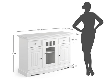 Komoda Belluno Elegante 3D biała / dąb Katmandu PL001B/D