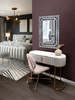 Toaletka z eleganckiego weluru Lille 120/80/40cm w zestawie z pufą wyrafinowana szara 902_grey
