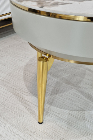 Stolik kawowy do salonu kaszmirowy Ivette okrągły glamour 60 cm M_ARTE_IVE_02