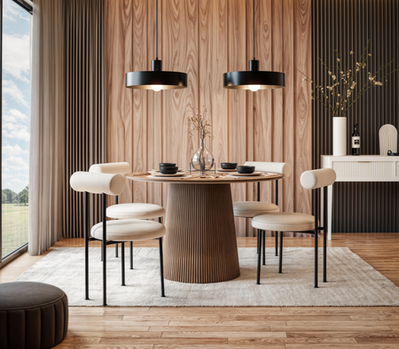 Marmoholz Bellagio – Stół do jadalni | Brązowy Mango | Ø140 cm