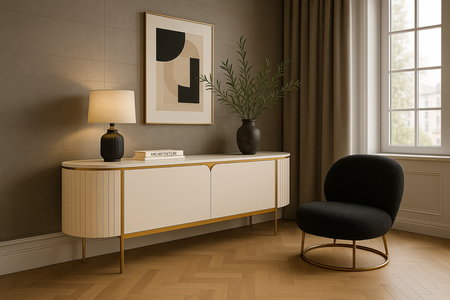 Komoda szafka RTV kremowa złota Stilig ST120