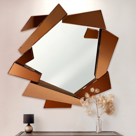 Lustro Polini 102/123cm nowoczesne, złote w greckim stylu OUTLET AHM18031