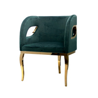 Morello 55/59/78cm elitarny zielony fotel welurowy na złotych nóżkach TG-317 gold/green